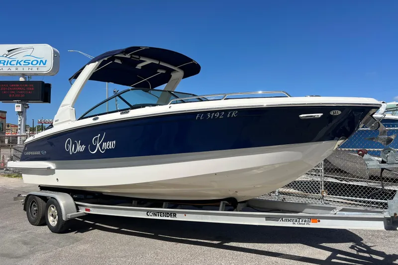 The Image of 2023 Chaparral 270 OSX boat on trailer at Erickson Marine dealership. - 0