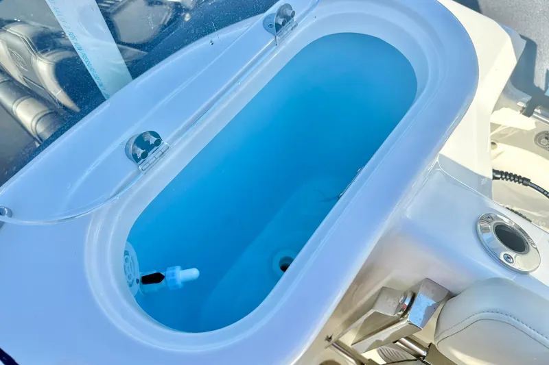 Slide: The Image of Livewell on 2026 Key West 244 Center Console boat, featuring a sleek design. - 50