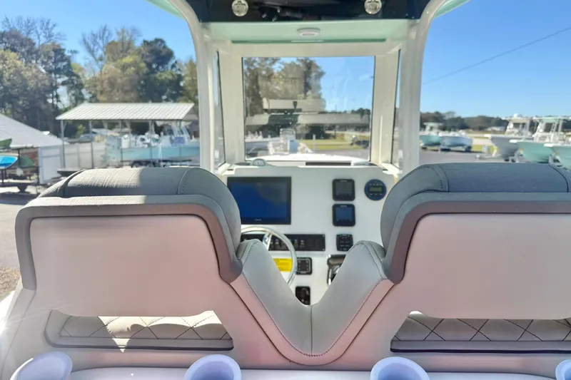 Slide: The Image of Interior view of 2026 Key West 244 Center Console boat cockpit. - 54