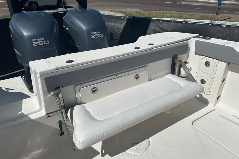 Slide: The Image of 2009 Scarab Sport 30 boat with Yamaha 250 engines and foldable seating. - 75