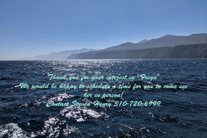 Slide: The Image of Ocean view with text inviting to see 2013 Marquis 500 Sport Bridge yacht. - 35