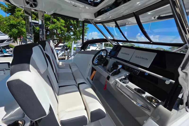 Slide: The Image of Control panel of a 2021 Jeanneau Leader 10.5 WA boat with Seakeeper system. - 28