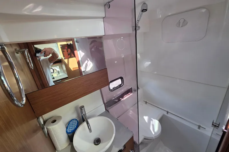 Slide: The Image of Fischer Panda generator in 2021 Jeanneau Leader 10.5 WA boat engine room. - 43