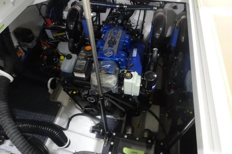 Slide: The Image of Engine compartment of 2021 Formula 380 Super Sport Crossover I/O boat. - 12