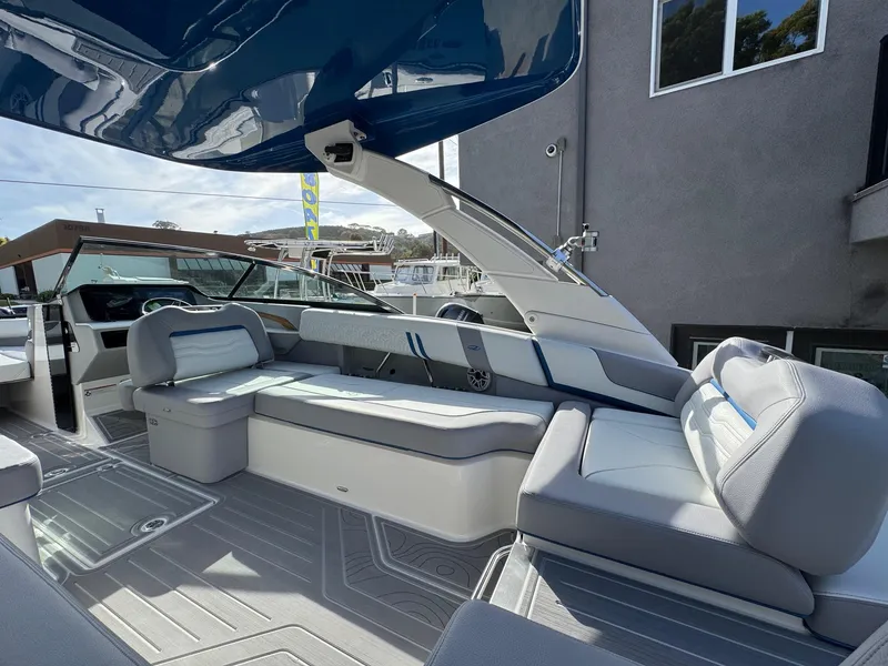 Slide: The Image of 2025 Regal LS9 Surf boat interior with luxurious seating and modern design. - 60