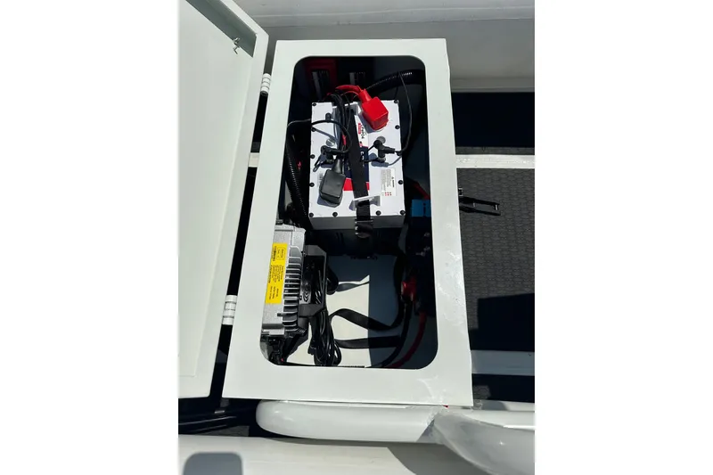 Slide: The Image of Electric motor compartment of 2026 East Marine NEW 320 boat with Linergy system. - 9