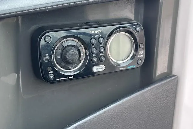 Slide: The Image of Sony marine stereo system in 2013 Four Winns H210SS boat dashboard. - 19