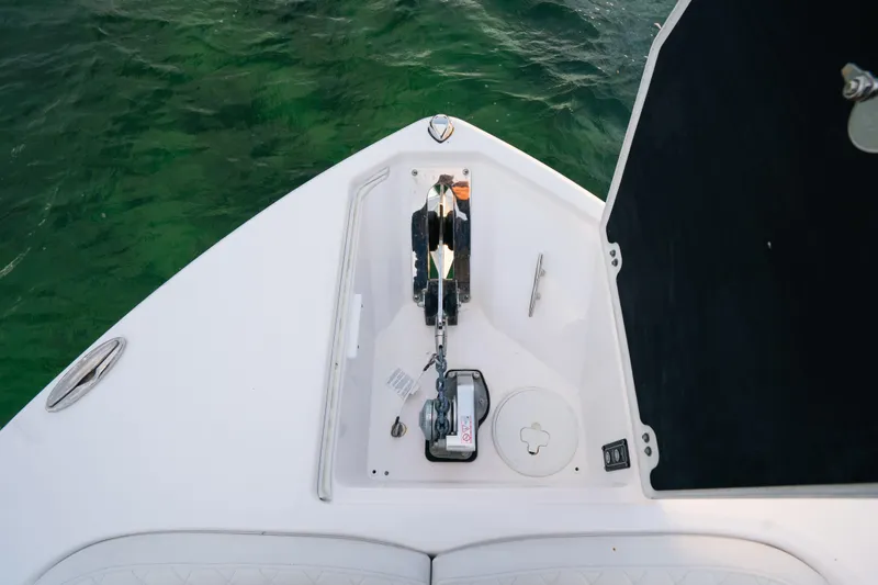 Slide: The Image of Bow of 2025 Sea Fox 268 Commander boat with anchor and green water. - 15