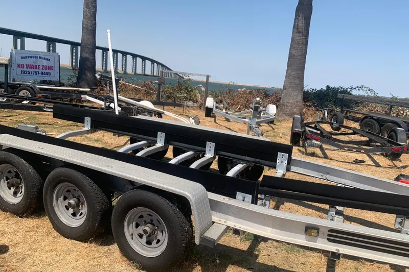 Slide: The Image of Trailer for 2001 Boston Whaler 28 Outrage in outdoor storage lot. - 27