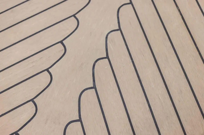 Slide: The Image of Teak deck pattern on 1987 Grand Banks 32 Sedan boat. - 16