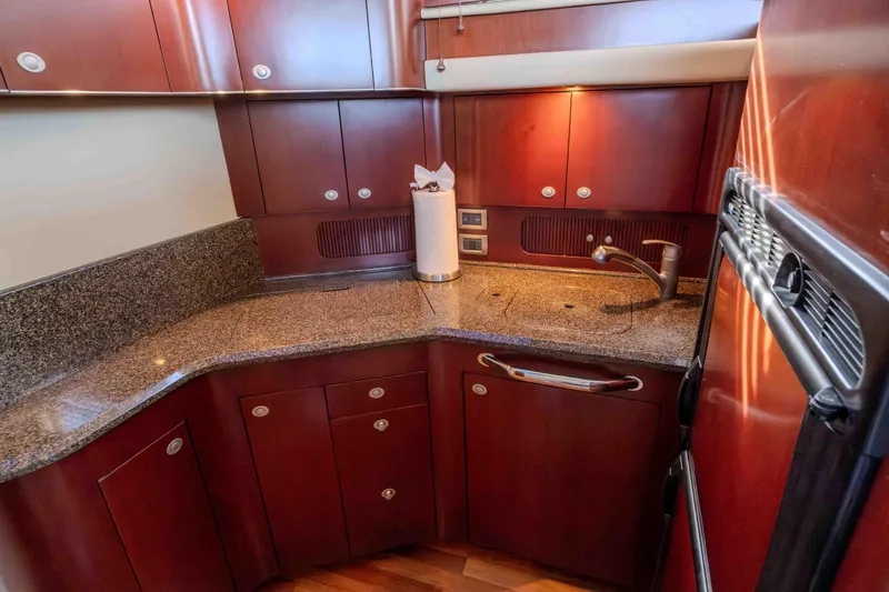 Slide: The Image of Luxurious 2006 Sea Ray 40 Motor Yacht interior with leather seating and elegant decor. - 19