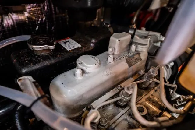 Slide: The Image of Engine components of a 2005 Cruiser Yachts 405 EXPRESS, showcasing mechanical details. - 99