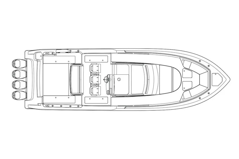 Slide: The Image of Manufacturer Provided Image: Top view line drawing of 2020 Boston Whaler 420 Outrage boat. - 19
