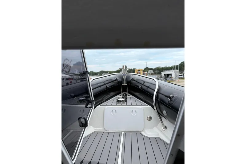 Slide: The Image of 2020 Protector 310 Targa boat interior with sleek design and modern features. - 19