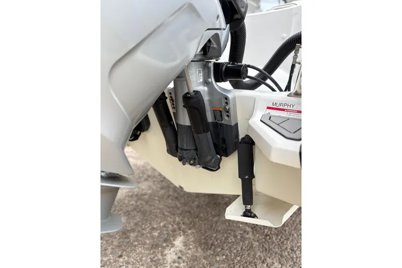 Slide: The Image of Outboard motor of 2020 Protector 310 Targa boat, close-up view. - 9