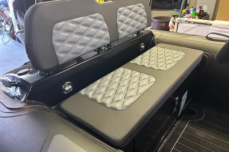 Slide: The Image of 2025 Highfield Sport 360 boat interior with quilted seating and modern design. - 4