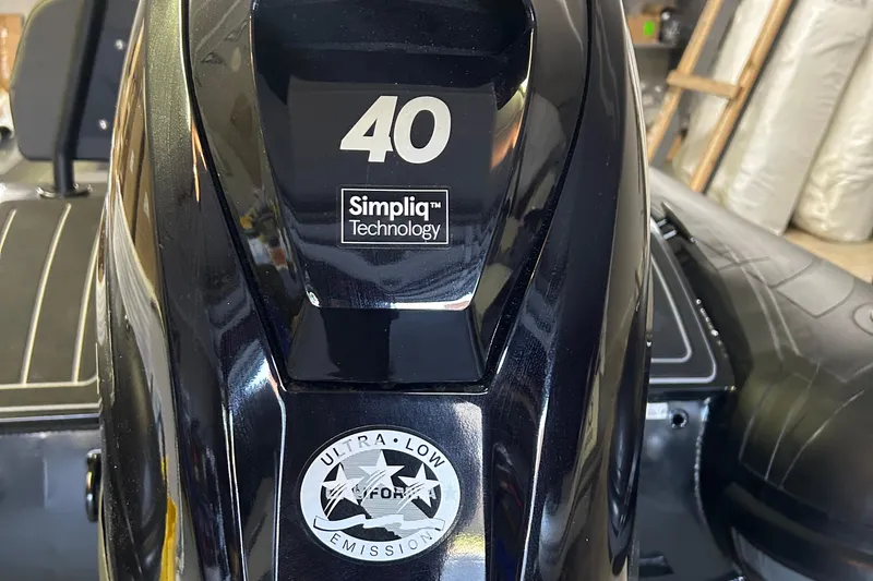 Slide: The Image of Highfield Sport 360 boat engine with Simpliq Technology and ultra-low emission label, 2025 model. - 6