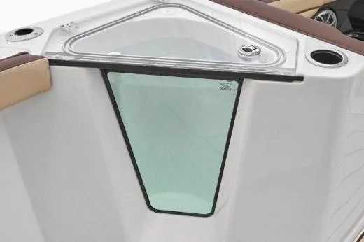 Slide: The Image of 2022 Yamaha Boats 255 FSH Sport E, featuring a sleek, modern console design. - 17