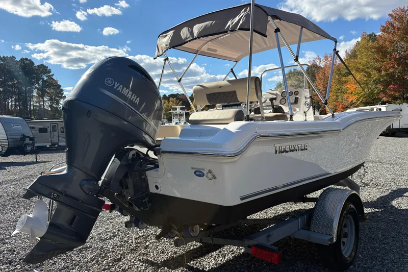 Slide: The Image of 2022 Tidewater 180 CC Adventure boat with Yamaha engine on a trailer. - 3