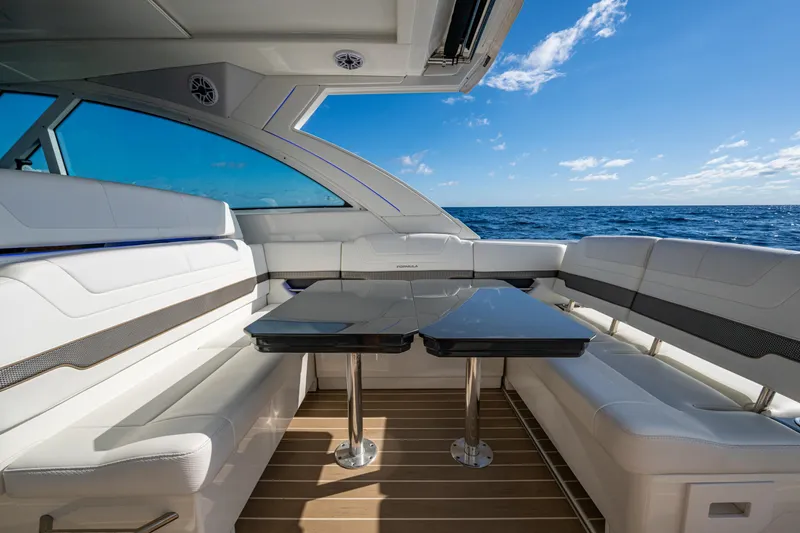 Slide: The Image of Luxurious seating area on 2022 Formula 380 Super Sport Crossover OB yacht. - 20