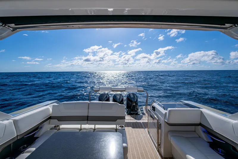 Slide: The Image of Luxury view from 2022 Formula 380 Super Sport Crossover OB yacht, overlooking the ocean. - 3