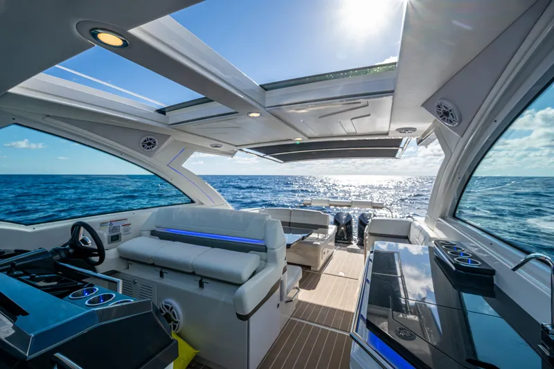 Slide: The Image of 2022 Formula 380 Super Sport Crossover OB yacht interior with ocean view. - 34