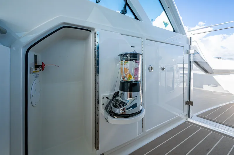 Slide: The Image of 2022 Formula 380 Super Sport Crossover OB yacht interior with built-in blender. - 40