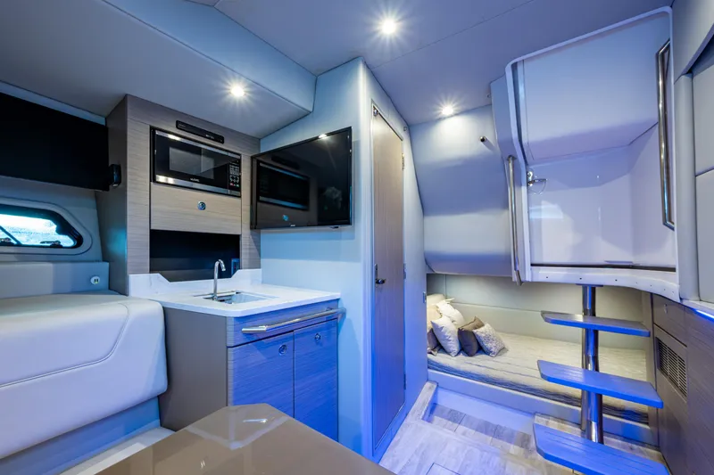 Slide: The Image of Luxurious interior of 2022 Formula 380 Super Sport Crossover OB with modern amenities. - 8