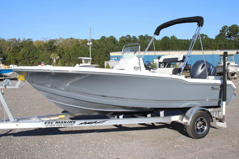 The Image of 2026 Tidewater 180 CC Adventure boat on trailer, parked outdoors. - 0