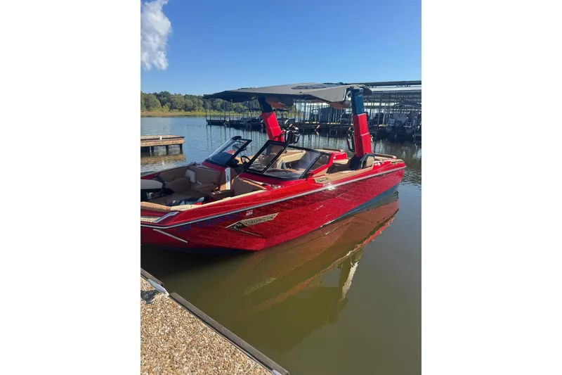 Slide: The Image of 2021 Nautique Super Air Nautique G23 Paragon interior with luxurious seating and sleek design. - 16