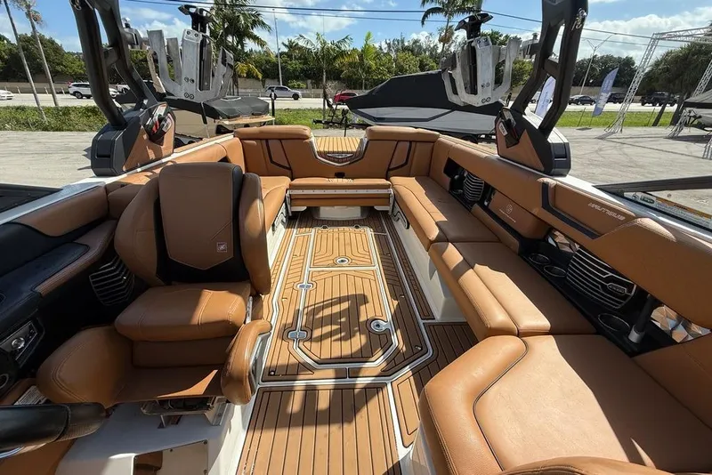 Slide: The Image of Luxurious interior of 2018 Nautique Super Air Nautique G25 Coastal Edition boat. - 9