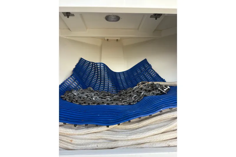 Slide: The Image of Engine room of 2007 Gamefisherman 42 Walkaround, showcasing mechanical components and equipment. - 32