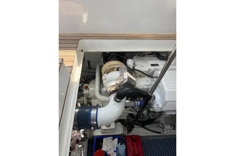 Slide: The Image of Electrical system of 2007 Gamefisherman 42 Walkaround boat, featuring wiring and components. - 53