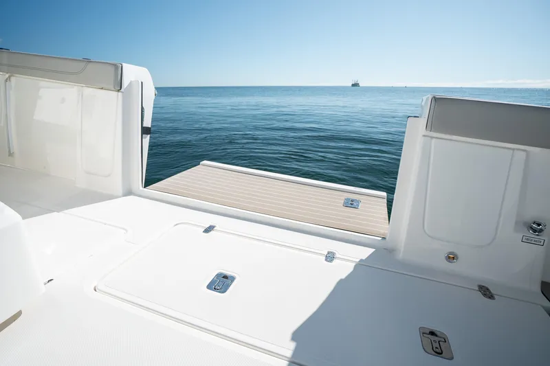 Slide: The Image of 2023 Pursuit S 428 Sport boat deck with ocean view. - 34