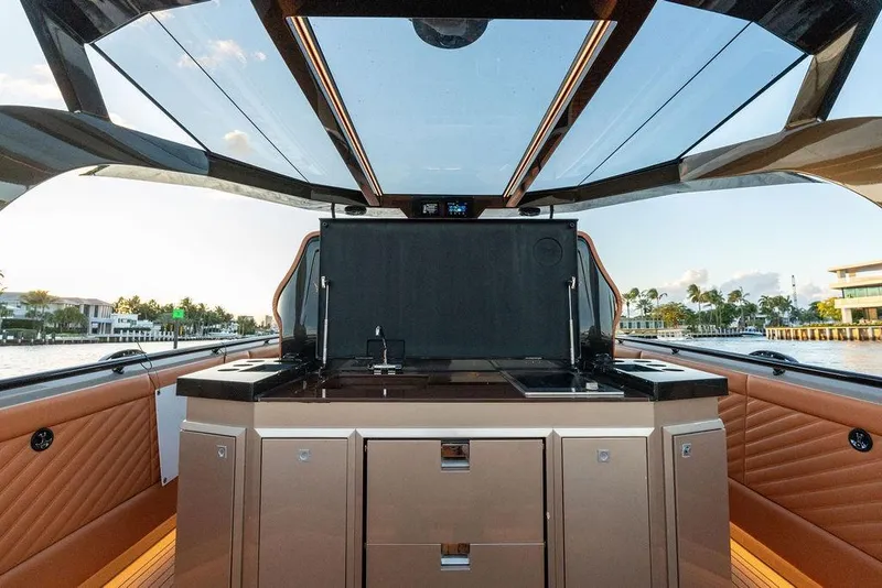 Slide: The Image of Luxurious 2023 DeKoning 43 yacht interior with sleek design and modern amenities. - 14