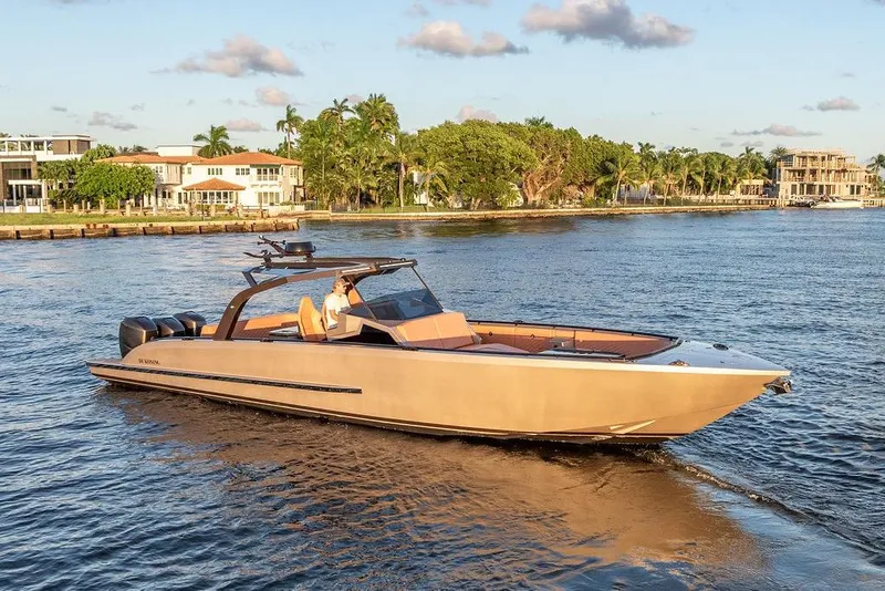 Slide: The Image of Luxury DeKoning 43 yacht cruising on a sunny day, 2023 model. - 6