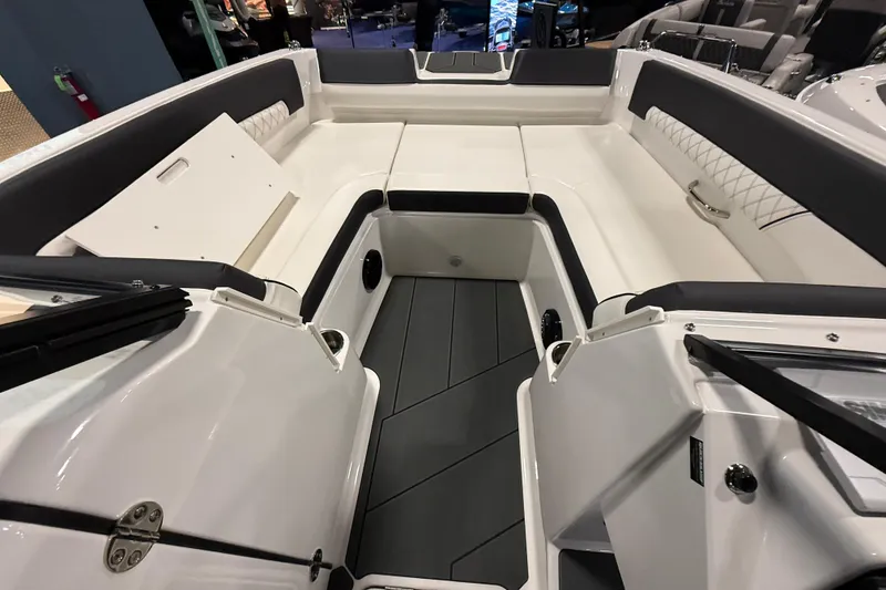 Slide: The Image of 2026 Bayliner D22 boat interior with sleek seating and modern design. - 7