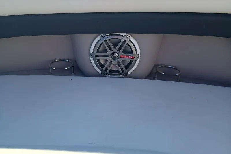 Slide: The Image of Speaker system on 2019 Four Winns H350 boat interior. - 23