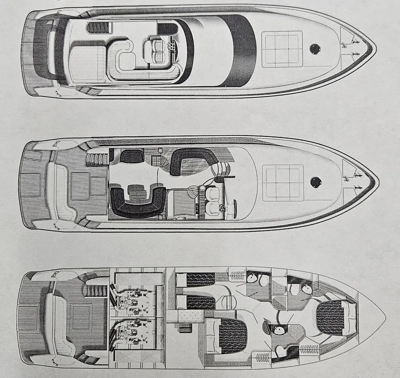 Slide: The Image of Layout of Viking Princess 61 Flybridge yacht, year 2006. - 28