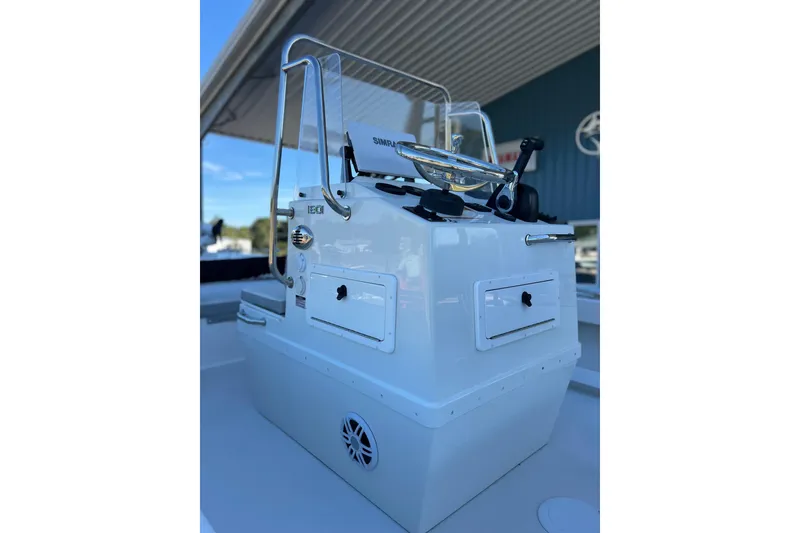 Slide: The Image of 2023 Parker 1801 Center Console boat with sleek design and modern controls. - 14