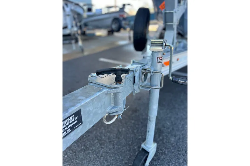 Slide: The Image of Trailer hitch of 2023 Parker 1801 Center Console boat, featuring sturdy metal construction. - 25