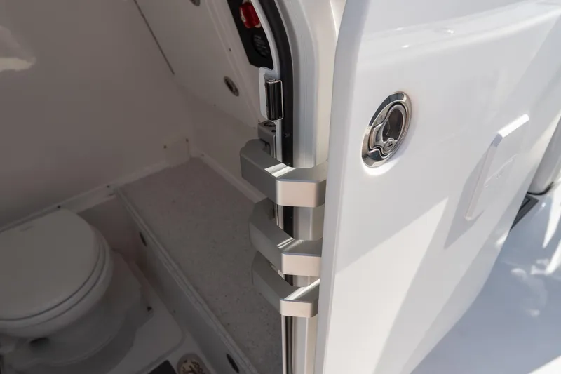 Slide: The Image of Interior view of 2026 Tidewater 3100 Carolina Bay boat bathroom. - 44