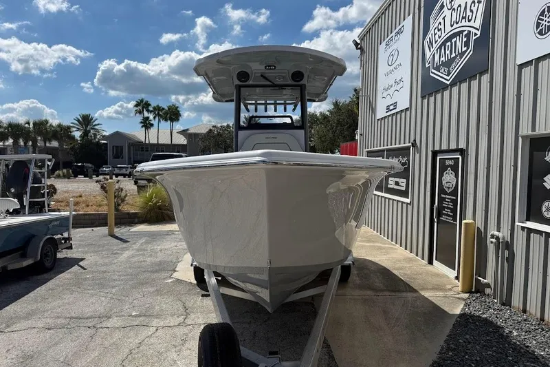 Slide: The Image of 2026 Sea Pro 242 Center Console boat at West Coast Marine dealership. - 3