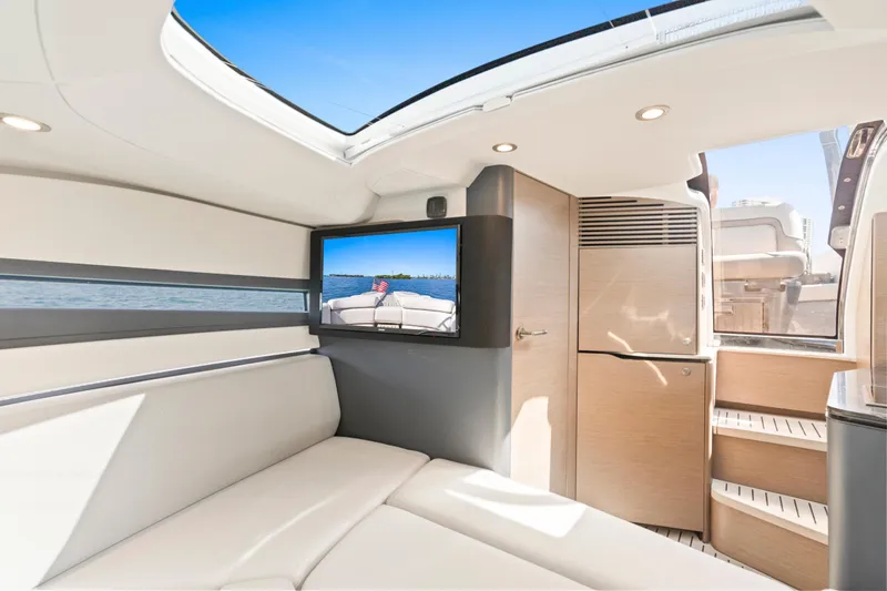 Slide: The Image of Luxurious interior of 2020 Princess R35 yacht with modern design and entertainment system. - 23