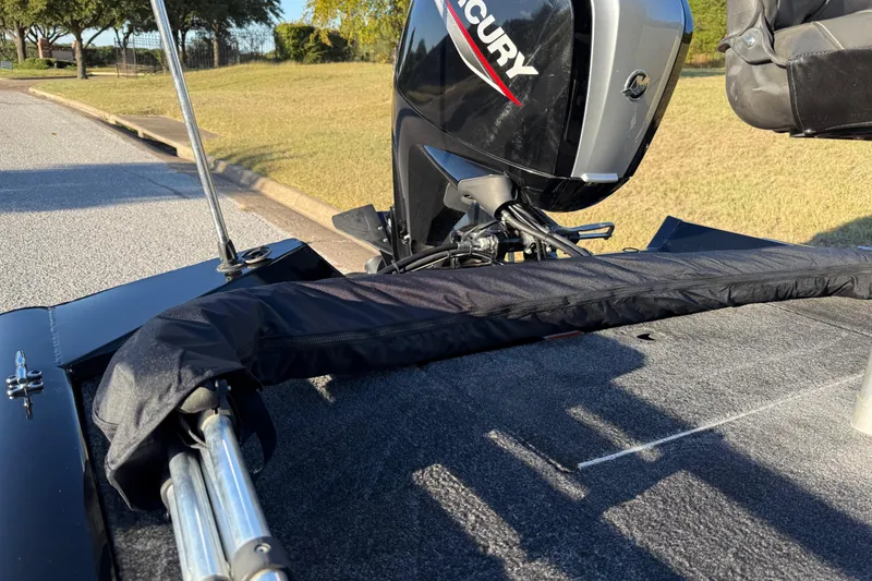 Slide: The Image of 2020 Tracker Pro Team 175 boat with Mercury engine on a sunny day. - 24