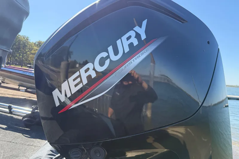 Slide: The Image of 2020 Tracker Pro Team 175 with Mercury FourStroke engine by the water. - 49