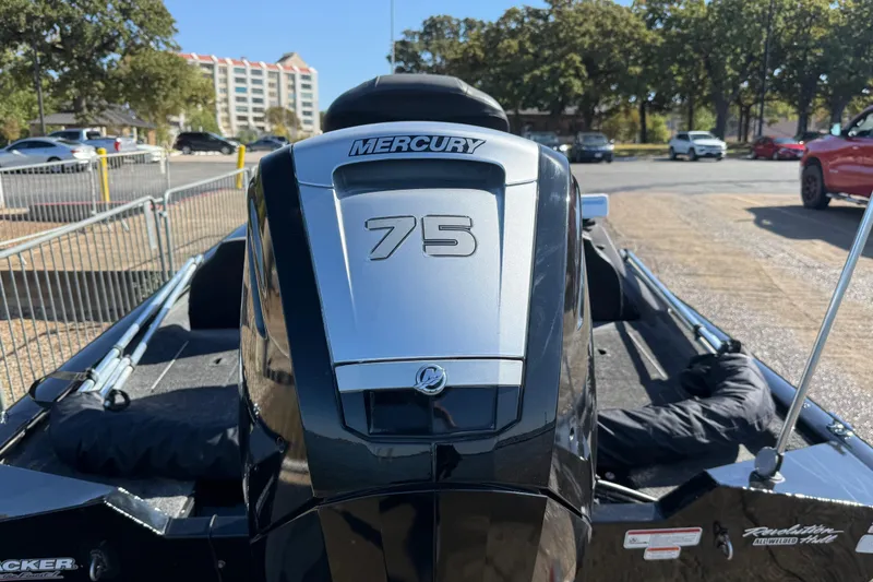 Slide: The Image of 2020 Tracker Pro Team 175 boat with Mercury 75 engine in parking lot. - 50