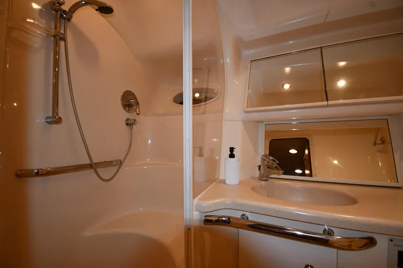 Slide: The Image of Luxurious bathroom in 2001 Sea Ray 540 Sundancer yacht with shower and vanity. - 37