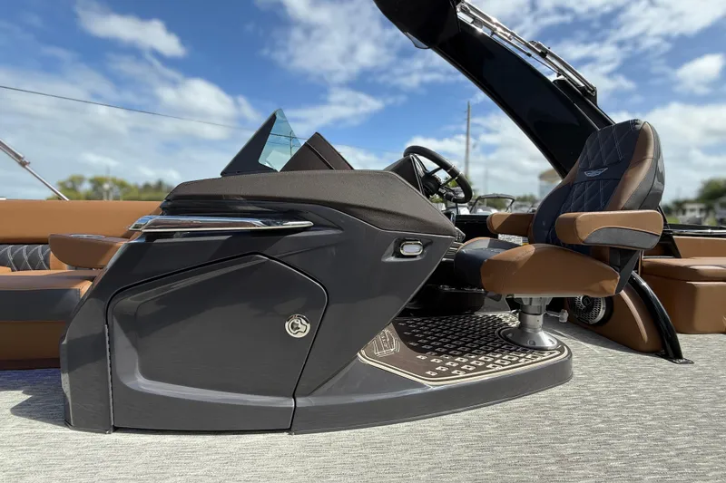 Slide: The Image of Luxurious interior of 2026 Bennington 30 QXSBAX2 boat with premium seating and sleek design. - 14