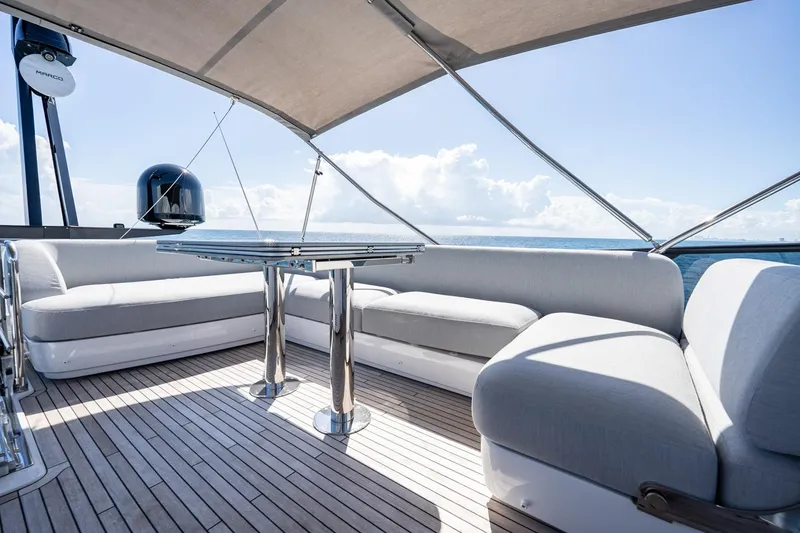 Slide: The Image of Luxurious 2024 Azimut S7 yacht deck with elegant seating and ocean view. - 28